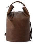 Lemaire - Grained-leather Backpack - Mens - Light Brown