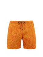 Matchesfashion.com Thorsun - Titan Graphic Print Swim Shorts - Mens - Yellow Multi