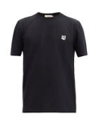 Mens Rtw Maison Kitsun - Fox Head-patch Cotton-jersey T-shirt - Mens - Black