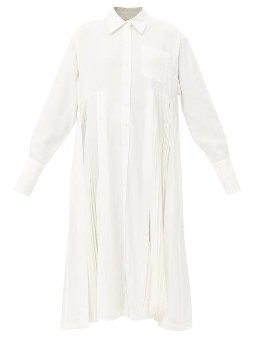 Peter Do - Pleated Crepe Shirt Dress - Womens - White