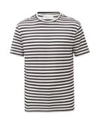 Matchesfashion.com Officine Gnrale - Striped Jersey T-shirt - Mens - Navy White