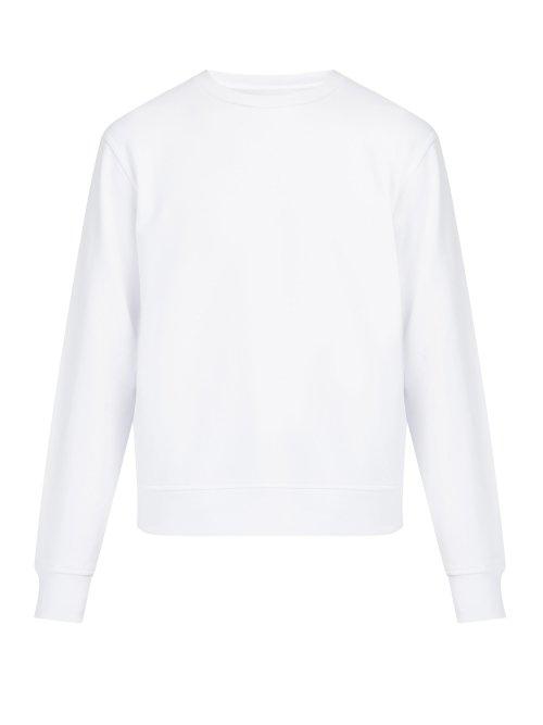 Matchesfashion.com Maison Margiela - Elbow Patch Cotton Sweatshirt - Mens - White