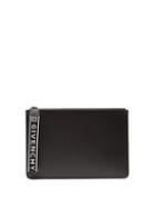 Matchesfashion.com Givenchy - Logo Handle Leather Pouch - Mens - Black White