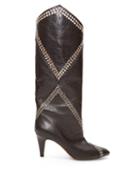 Matchesfashion.com Isabel Marant - Lahia Eyelet-embellished Leather Boots - Womens - Black