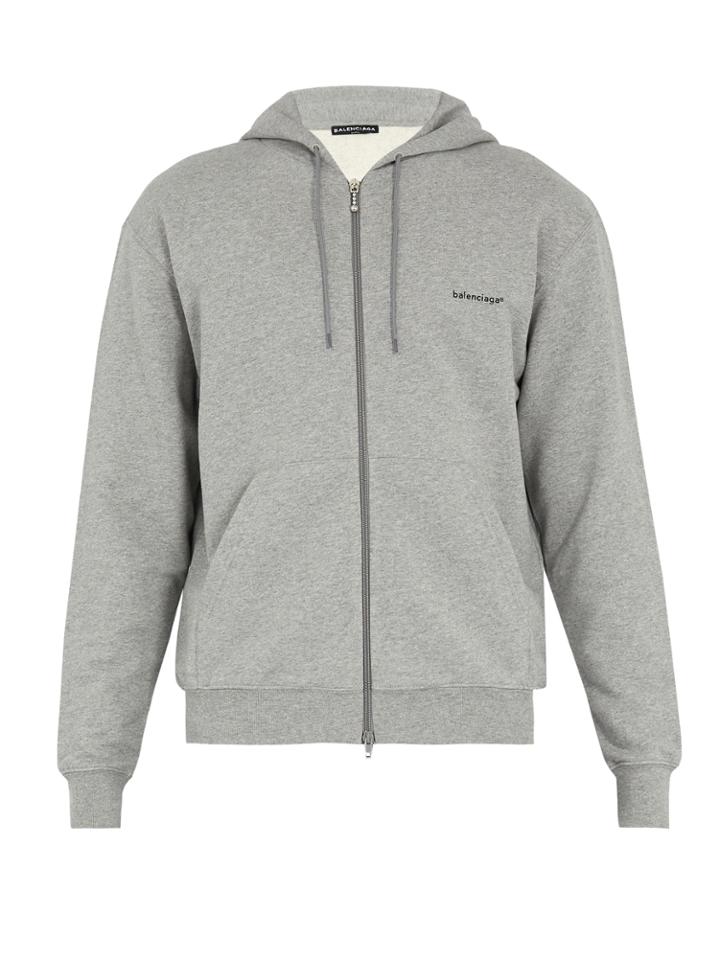 Balenciaga Logo-print Zip-through Cotton Sweatshirt