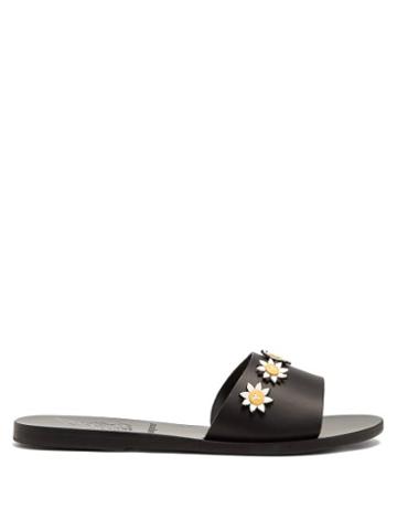 Matchesfashion.com Ancient Greek Sandals - X Fabrizio Viti Paola Embellished Leather Slides - Womens - Black