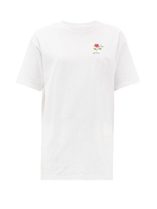 Matchesfashion.com Raey - X Cressida Jamieson Grace Embroidered T Shirt - Womens - White