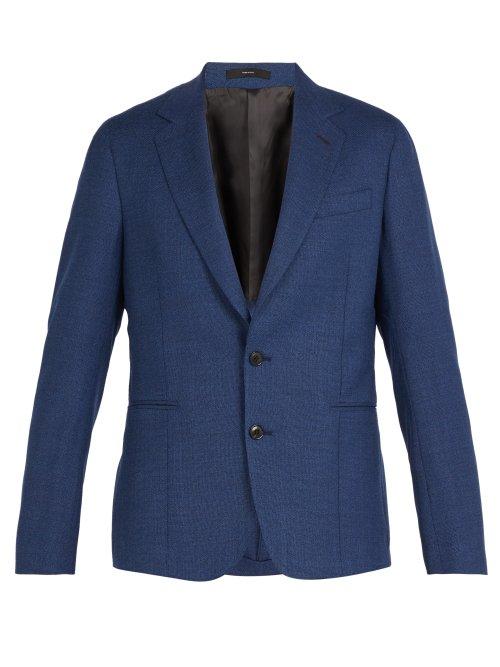 Matchesfashion.com Paul Smith - Single Breasted Wool Blazer - Mens - Blue