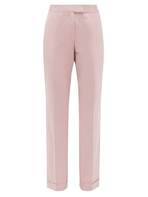 Matchesfashion.com Officine Gnrale - Vera Cotton Poplin Trousers - Womens - Light Pink