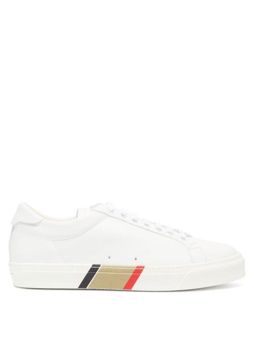 Matchesfashion.com Burberry - Rangleton Icon-stripe Leather Trainers - Mens - White