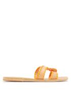 Matchesfashion.com Ancient Greek Sandals - Desmos Whipstitched Leather Slides - Womens - Orange Multi