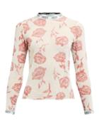 Matchesfashion.com Aries - Rose Print Mesh Top - Womens - White Multi