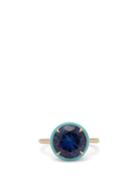 Matchesfashion.com Alison Lou - Lab-sapphire, Enamel & 14kt Gold Ring - Womens - Blue
