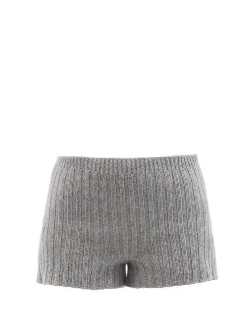 Erdem - Kinsley Ribbed-knit Wool-blend Shorts - Womens - Grey