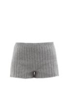 Erdem - Kinsley Ribbed-knit Wool-blend Shorts - Womens - Grey