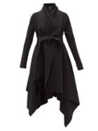 Matchesfashion.com Norma Kamali - Blanket Asymmetric Cotton-blend Jersey Coat - Womens - Black