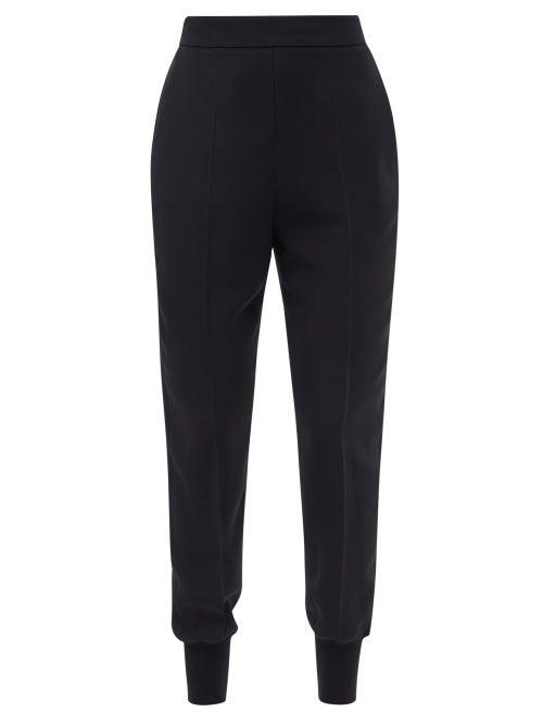 Stella Mccartney - Julia Cuffed Cotton-crepe Trousers - Womens - Black