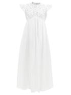 Chlo - Broderie-anglaise Cotton-poplin Dress - Womens - White