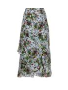 Erdem Bridget Field Flower-print Silk-crepe Skirt