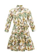 Matchesfashion.com La Doublej - Bellini Thistle-print Cotton-poplin Shirt Dress - Womens - Cream Print