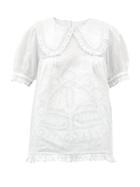 Matchesfashion.com Vita Kin - Shalimar Floral-appliqu Linen Blouse - Womens - White