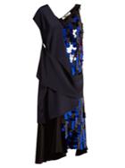 Diane Von Furstenberg Embellished Asymmetric V-neck Silk Dress