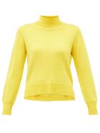 Matchesfashion.com Sea - Nora Side Slit Roll Neck Wool Sweater - Womens - Yellow