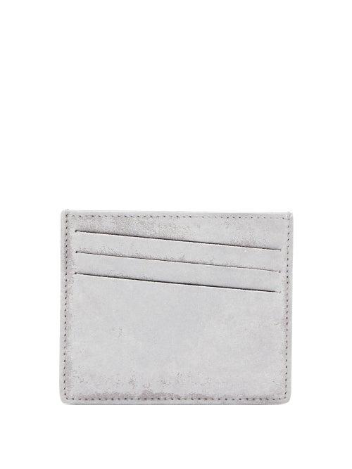 Matchesfashion.com Maison Margiela - Bar-tack Painted-suede Cardholder - Mens - White
