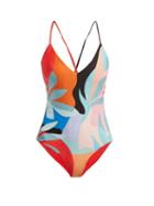 Matchesfashion.com Mara Hoffman - Emma Tropical Print Swimsuit - Womens - Multi
