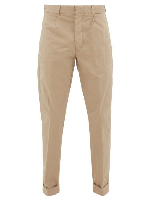 Matchesfashion.com J.w. Brine - Walter Herringbone Cotton-blend Trousers - Mens - Beige