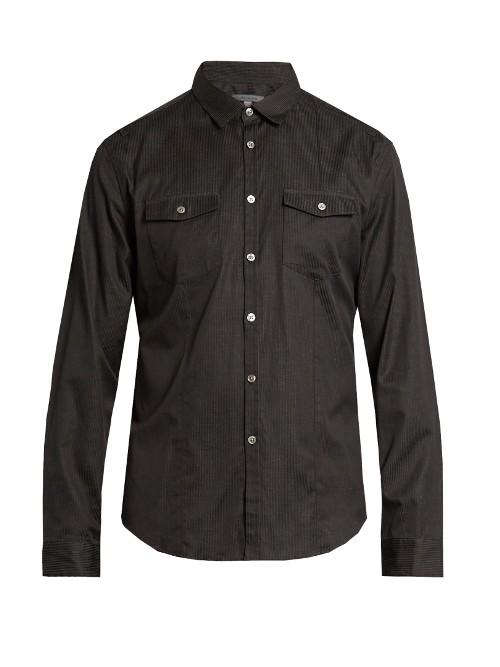 John Varvatos Pinstriped Cotton Shirt