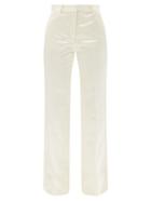 Bella Freud - Kim Satin Flared Tailored Trousers - Womens - Ivory