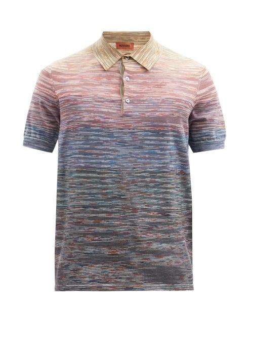 Matchesfashion.com Missoni - Gradient-stripe Cotton-jersey Polo Shirt - Mens - Multi