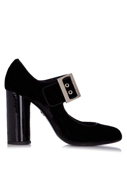 Lanvin Buckle-detail Velvet Pumps