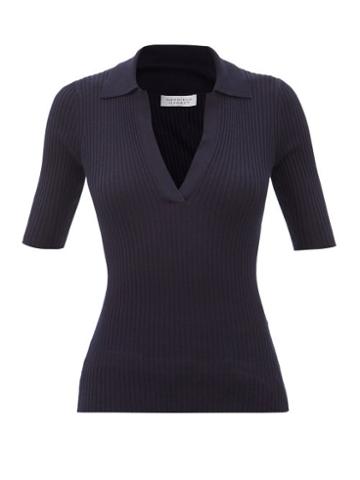 Gabriela Hearst - Cano Ribbed Cashmere-blend Top - Womens - Navy