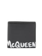 Matchesfashion.com Alexander Mcqueen - Graffiti Logo-print Leather Bi-fold Wallet - Mens - Black