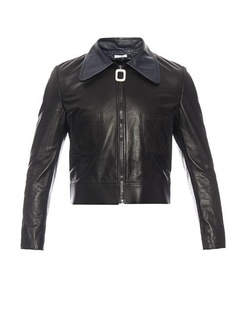 J.w. Anderson Two-tone Leather Cropped Jacket