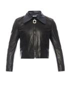 J.w. Anderson Two-tone Leather Cropped Jacket