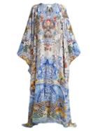 Matchesfashion.com Camilla - Geisha Gateways Printed Silk Kaftan - Womens - Blue Print