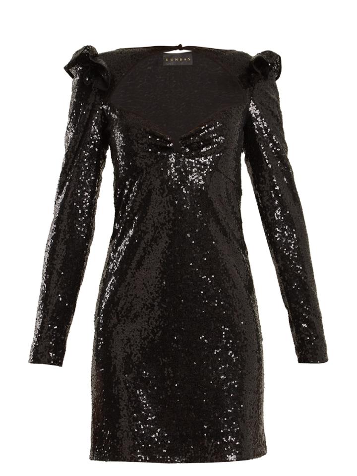 Dundas Long-sleeved Sequin-embellished Mini Dress