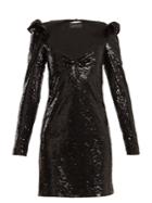Dundas Long-sleeved Sequin-embellished Mini Dress