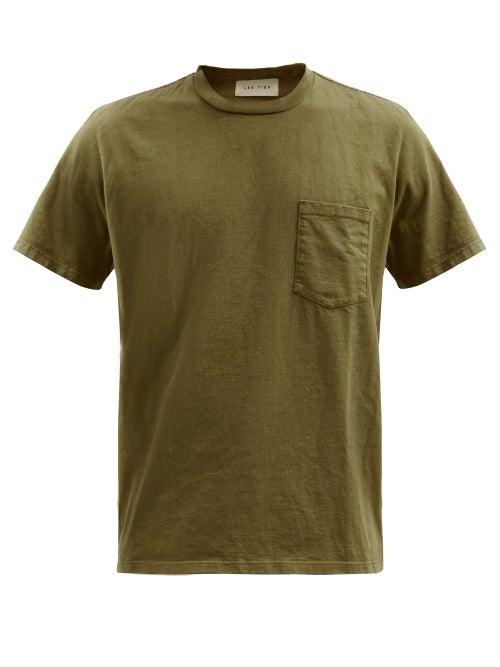 Matchesfashion.com Les Tien - Classic Pocket Heavyweight Cotton-jersey T-shirt - Mens - Khaki