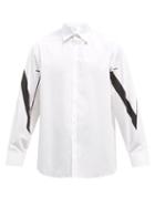 Mens Rtw Valentino - Vltn-print Cotton-poplin Shirt - Mens - White
