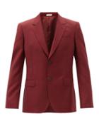 Matchesfashion.com Alexander Mcqueen - Single-breasted Wool-blend Jacket - Mens - Burgundy