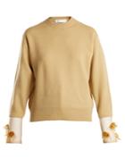 Toga Crew-neck Bead-embellished Wool-blend Knit Sweater