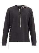Matchesfashion.com Craig Green - Laced Cotton-blend Jersey Sweatshirt - Mens - Black
