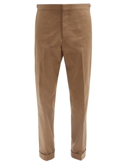 Matchesfashion.com Caruso - Macbeth Cotton-blend Twill Straight-leg Trousers - Mens - Khaki