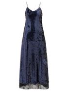 Matchesfashion.com Blaz Milano - Kelpie Beaded-hem Sequinned Dress - Womens - Navy