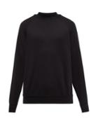 Les Tien - High-neck Brushed-back Cotton Sweatshirt - Mens - Black
