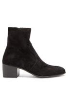 Matchesfashion.com Saint Laurent - James Block-heel Suede Ankle Boots - Womens - Black